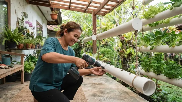 Cara Menanam Sayuran Daun di Pipa Paralon Gantung Teras Rumah, Hemat Tempat dan Panen Cepat