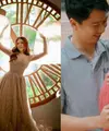 Tina Toon tampil menawan bak Princess di solo shot prewedding. Ia mengenakan gaun warna nude bertabur payet dengan aksen cape dari tulle warna senada. [Instagram].