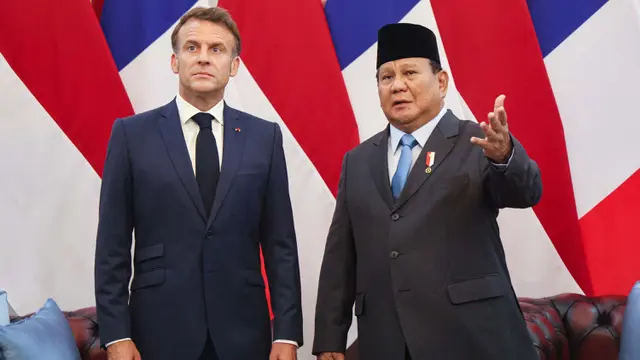 Momen Akrab Presiden Prabowo Subianto dan Presiden Prancis Emmanuel Macron Jelang Pertemuan Empat Mata