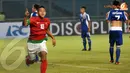Setiap pemain bola pasti akan bertingkah tertentu saat berhasil membobol gawang lawan, termasuk pemain Timnas Indonesia U19 Muchlis Hadi Ning Syaifulloh yang bernomor punggung 10 (Liputan6.com/Helmi Fithriansyah)