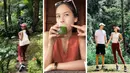 Foto kombinasi Maudy Ayunda dan suami saat berlibur di Bali. Lokasi liburan mereka tak jauh dari pusat Ubud dengan pemandangan hutan yang asri dan segar.  (Instagram/maudyayunda)