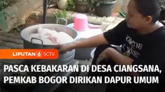 Pascaledakan dan kebakaran gudang peluru di Desa Ciangsana, Kabupaten Bogor, Jawa Barat. Puluhan warga terdampak mengaku trauma dan masih bertahan di pengungsian. Untuk memenuhi makanan pengungsi, Pemkab Bogor bersama sukarelawan mendirikan dapur umu...