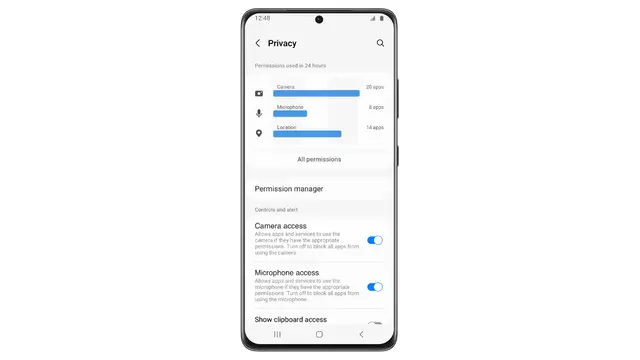 Tampilan dashboard privasi Samsung One UI 4 (Dok. Samsung Electronics Indonesia)