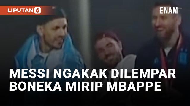Lionel Messi Tertawa Dilempar Boneka Mirip Kylian Mbappe
