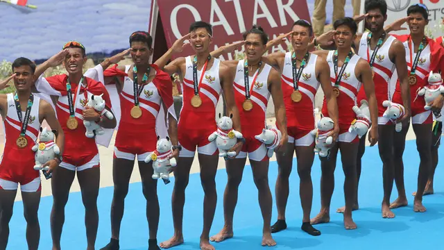 Tim Dayung Putra Indonesia Sabet Medali Emas di Asian Games