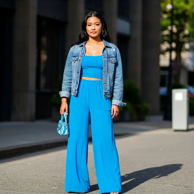 Ilustrasi warna electric blue untuk kulit sawo matang (Ilustrasi oleh Gemini AI)