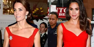 Kate Middleton saat bertandang ke Government House di Canada pada 26 September 2016 dengan Meghan Markle sata hadir di TODAY Show Juli 2016. Lebih cantik mana? (Getty Images/Cosmopolitan)