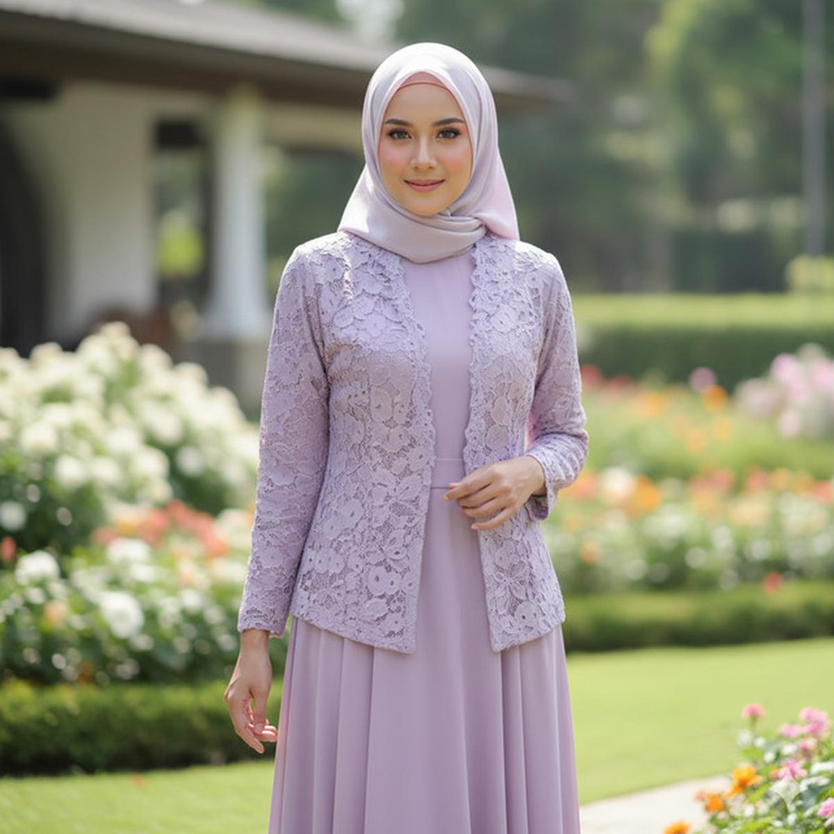 Cara Memadukan Gamis Brokat dengan Blazer agar Tidak Berlebihan, Tetap Anggun dan Modern