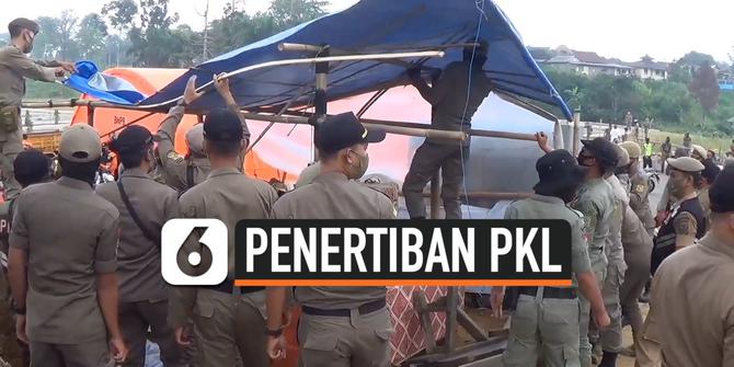 VIDEO: Jadi Tempat Kerumunan Wisatawan, PKL Cisarua Digusur
