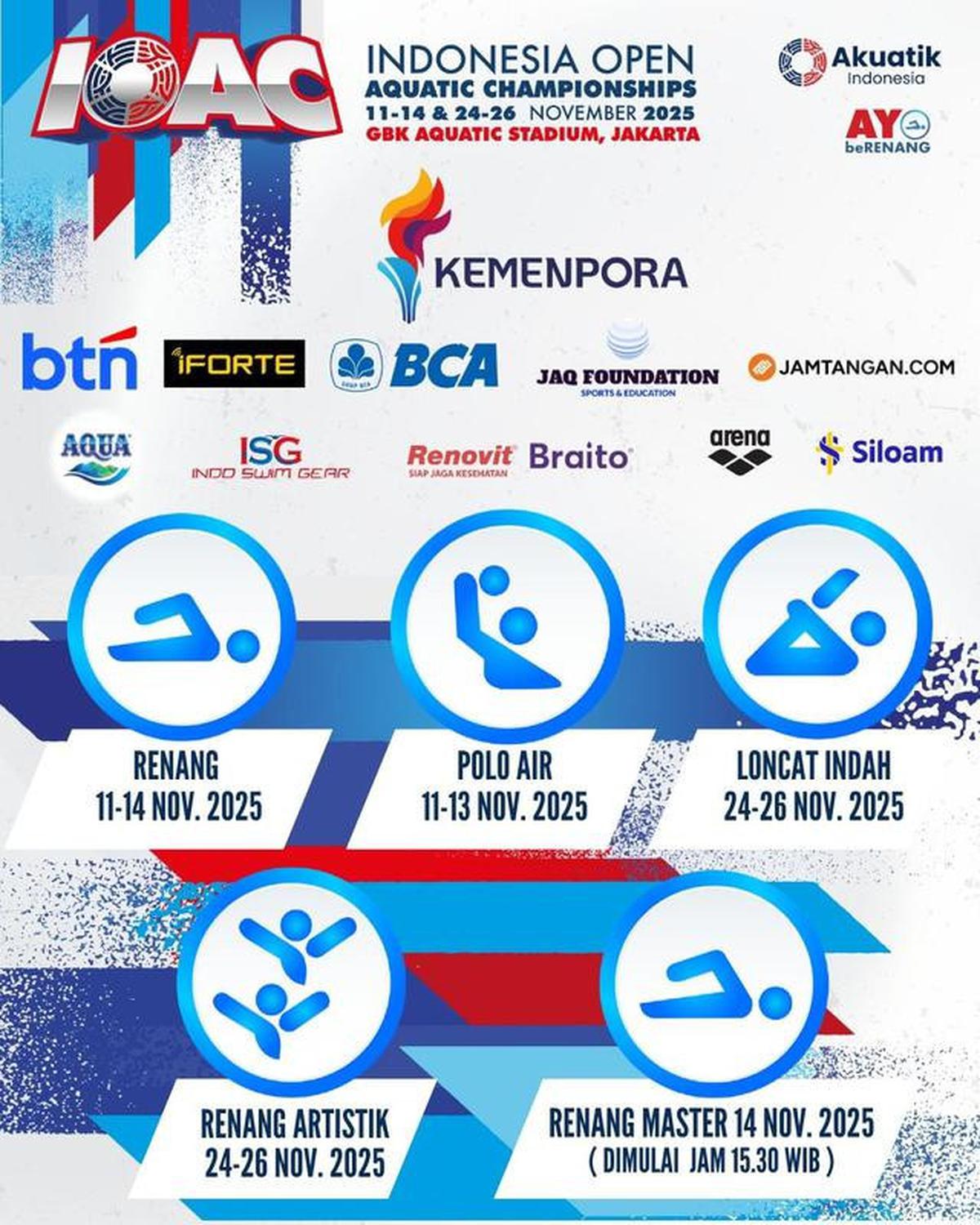 Link Live Streaming Indonesia Open Aquatic Championships 2025 di Vidio, Selasa 11 November Mulai Pukul 08.00 WIB