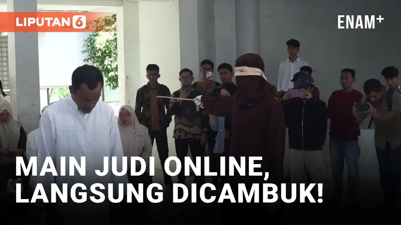 Ketahuan Main Judol, 4 Pria Dihukum Cambuk di Aceh