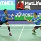 Fajar Alfian / Muhammad Rian Ardianto tersingkir dari Prancis Terbuka Super Series setelah kalah dari unggulan tujuh dari Taiwan, Lee Jhe-Huei / Lee Yang, di Stade Pierre de Coubertin, Paris, Jumat (27/10/2017) malam WIB. (Humas PP PBSI)