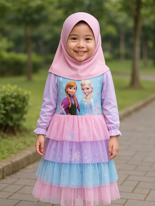 5 Model Gamis Tulle Anak yang Super Trendy, Lucu dan Menggemaskan (sumber: AI)