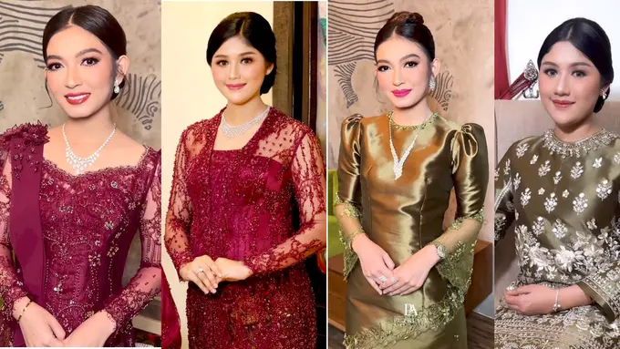 8 Adu Pesona Glamor Dua Menantu Jokowi, Selvi Ananda dan Erina Gudono Kenakan Kebaya Merah-Baju Kurung di Acara Pernikahan Kerabat