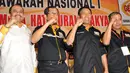 Ketua Umum Partai Hanura Wiranto (kedua kanan) saat menghadiri Munas Gema Hanura di Hotel Acacia, Jakarta, Jumat (16/1/2015). (Liputan6.com/Miftahul Hayat)