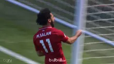Liverpool memastikan tiket Liga Champions musim depan dengan melumat Brighton empat gol tanpa balas, Minggu (13/5). Mohamed Salah ...