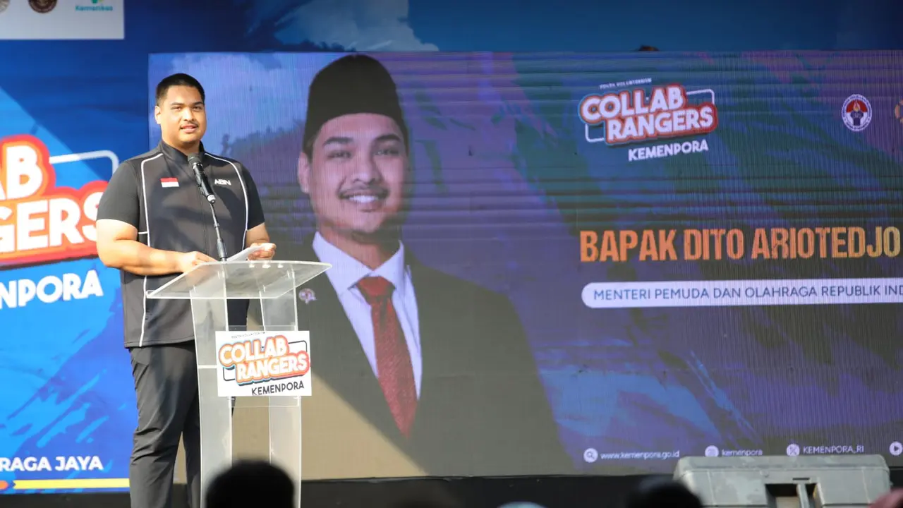 Menteri Pemuda dan Olahraga (Menpora) Dito Ariotedjo menghadiri Pembacaan dan Penandatanganan Deklarasi Forum Kolaborasi Pemuda untuk Pengurangan Risiko Bencana, di Buperta Cibubur, Sabtu (4/10/2024) (Istimewa)