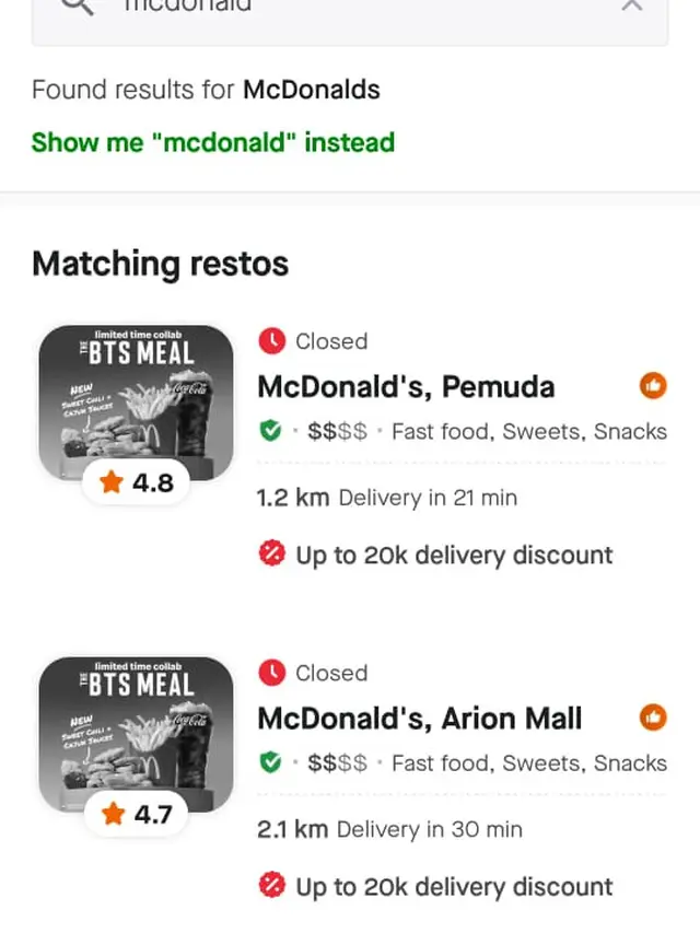 Pesanan BTS Meal Membludak, Layanan Pesan Antar McDonald Sampai Ditutup