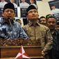 Partai Demokrat resmi mengusung Wahidin Halim-Andika Hazrumi sebagai pasangan calon gubernur dan wakil gubernur Provinsi Banten pada pilkada serentak 2017, Jakarta, Senin (8/8). (Liputan6.com/Johan Tallo)