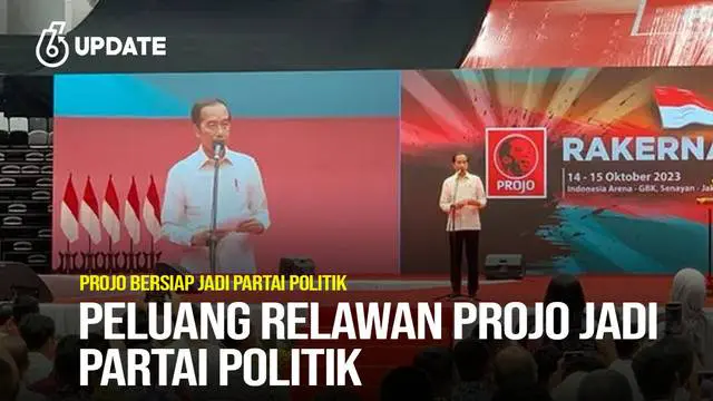 Kelompok relawan Projo siap berubah menjadi partai dan kendaraan politik bagi Joko Widodo atau Jokowi. Sebelumnya, PDIP resmi memecat Jokowi, Gibran Rakabuming Raka, dan Bobby Nasution sebagai kader partai.