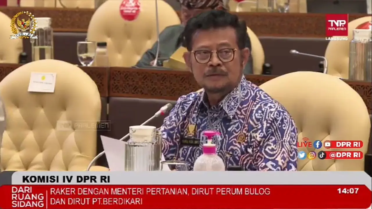 Menteri Pertanian Syahrul Yasin Limpo  dalam Rapat Kerja dengan Komisi IV DPR RI, Senin (23/5/2022). Rapat kerja ini membahas mengenai penanganan penyakit mulut dan kuku (PMK).