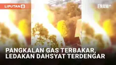 Sebuah pangkalan gas di depan SMPN 252 Pondok Kelapa, Jakarta Timur alami kebakaran