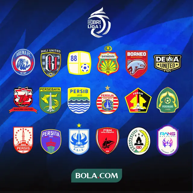 Liga 1 - Logo-logo Kontestan BRI Liga 1 2023/2024