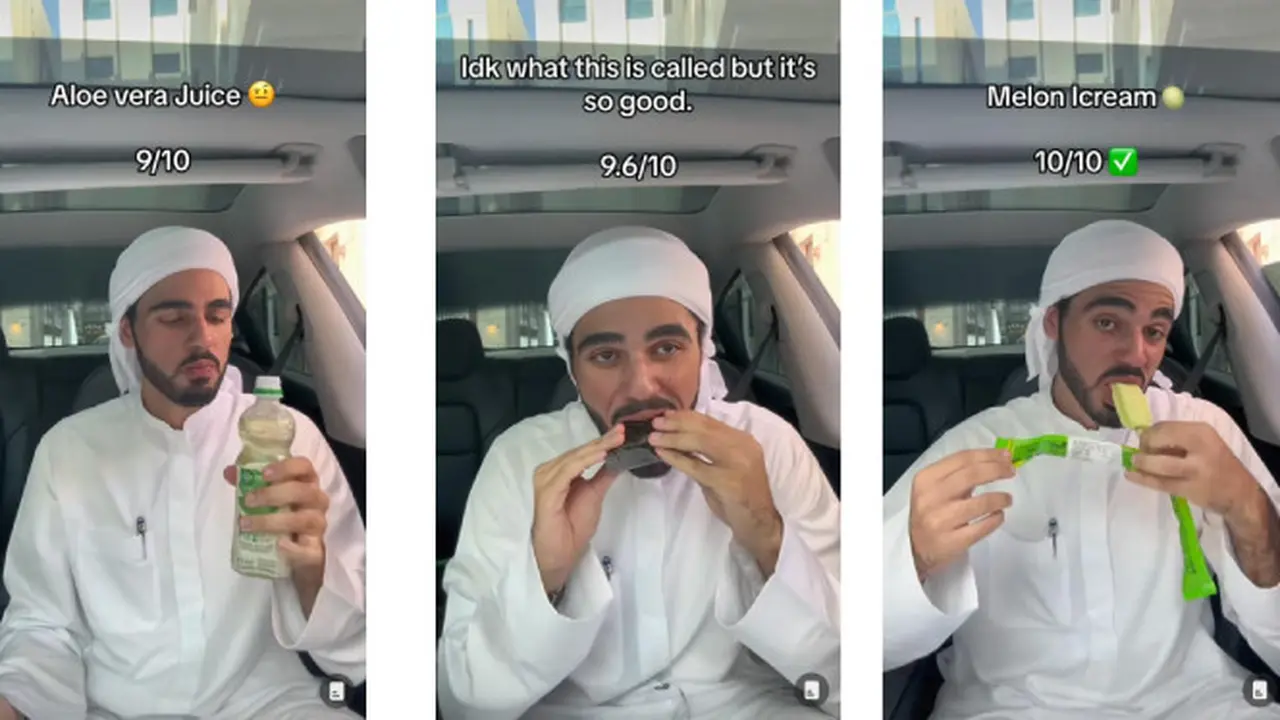 Nasser JD, Influencer dari Abu Dhabi, Membuat Konten Makan Berupa Review Jajanan Korea Selatan. Konten Ini Membuat Warganet Gagal Fokus Lantaran Wajah Rupawan yang Dimiliki Nasser (tiktok.com/nasser.id)