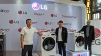 LG perkenalkan mesin cuci baru berteknologi AI. (Liputan6.com/ Yuslianson)