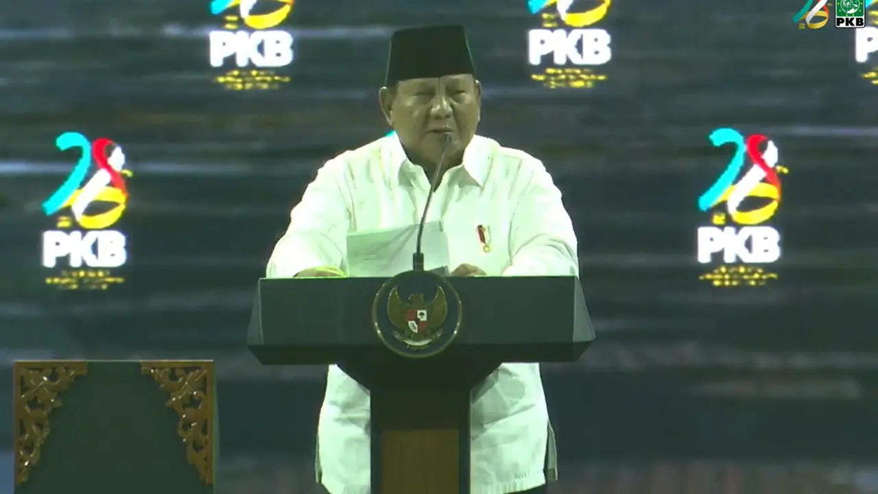 Presiden Prabowo Subianto Saat Pidato di Harlah PKB