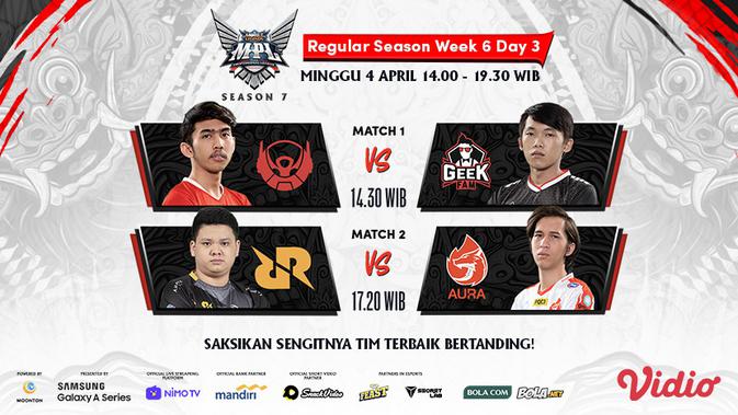 Jadwal Mpl Id Season 7 Di Vidio Minggu 4 April 2021 Btr Vs Geek Fam Rrq Jaga Asa Ke Playoff E Sports Bola Com