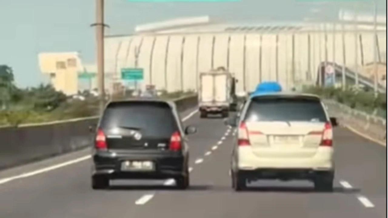 Viral Dua Mobil Senggol-senggolan Bak Adegan Film di Tol Arah Kemayoran, Identitas Pemilik Kendaraan Terungkap