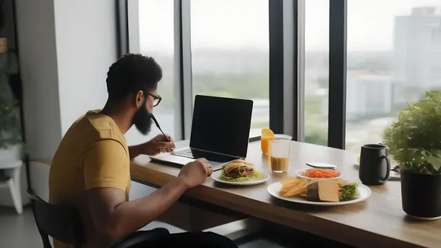 Makan siang sambil kerja