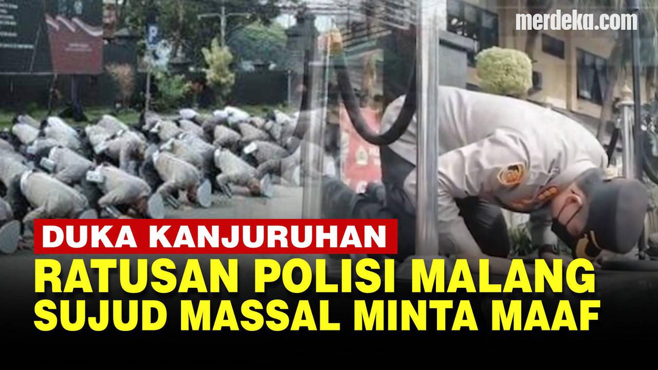 VIDEO: Minta Maaf Tragedi Kanjuruhan, Polisi di Malang Gelar Sujud Massal