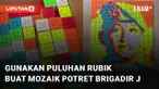 Seorang pria membuat karya seni mozaik dengan media rubik potret Brigadir J mengundang perhatian