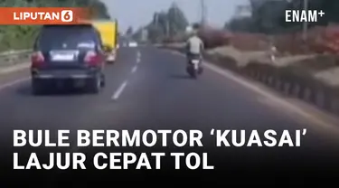 Motoran Tak Pakai Helm, Bule Kuasai Lajur Cepat Tol Pasteur Bandung