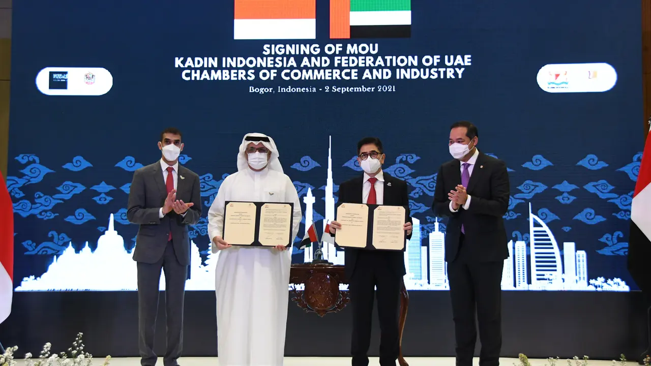 Kamar Dagang dan Industri (Kadin) Indonesia dan Federation of UAE Chambers of Commerce & Industry (UEA) menekan nota kerja sama di bidang perdagangan, investasi, dan jasa.