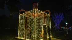 Orang-orang mengunjungi "Trail of Lights" Kebun Raya Durban menjelang Natal di Durban, Afrika Selatan (14/12/2021). Acara ini akan berlangsung mulai 11 Desember dan berlangsung hingga 30 Desember 2020. (AFP/Rajesh Jayantilal)