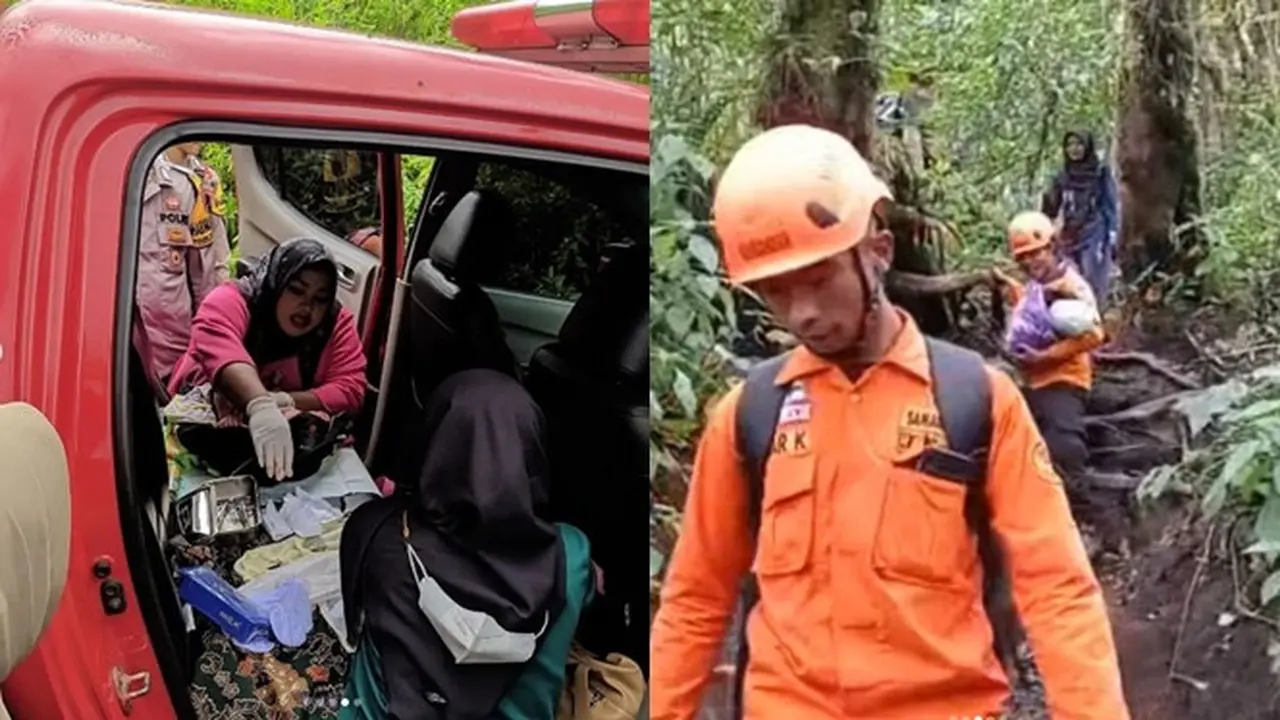Viral, Ini 6 Momen Wanita Lahiran di Pos 3 Pendakian Gunung Slamet