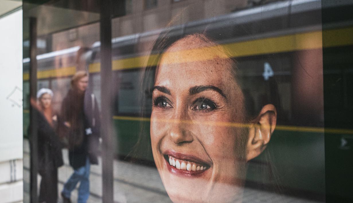 Ketika dilantik sebagai perdana menteri Finlandia, Marin masih berusia 34 tahun dan merupakan yang termuda. (Photo by Jonathan NACKSTRAND / AFP)
