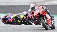Pembalap Ducati, Andrea Dovizioso pada balapan MotoGP Styria. (Joe Klamar / AFP)