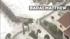 Hal ini disebakan Badai Matthew ditambah dengan kecepatan angin kencang.