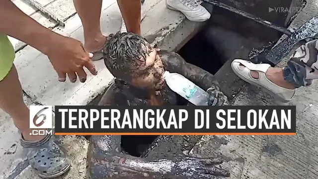 VIDEO: Pengedar Narkoba Terperangkap di Selokan Saat Kabur