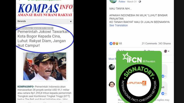 Cek Fakta - Menko Luhut Binsar Panjaitan