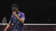Tommy Sugiarto kalah dari Marc Zwiebler di Babak Kedua BCA Indonesia Open 2015 (Liputan6.com / Herman Zakharia)