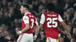 Gol kemenangan Arsenal dicetak oleh Kieran Tierney pada menit ke-17. Tembakan dari luar kotak penalti yang dilesatkan oleh pemain berkebangsaan Skotlandia itu tak mambu dibendung oleh kiper Yanick Brecher.&nbsp;(AP/Frank Augstein)