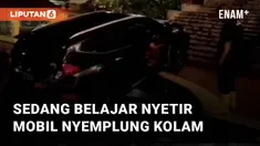 Aksi beberapa remaja bikin geger saat sebuah mobil nyemplung kolam di sebuah vila mengundang perhatian