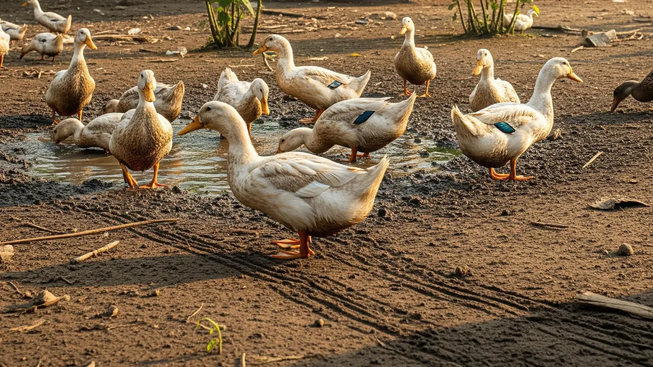 Ilustrasi Peternakan Bebek.