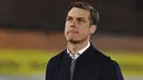 Pelatih Fulham, Scott Parker, saat melawan Manchester City pada laga Liga Inggris di Stadion Craven Cottage, Sabtu (14/3/2021). City menang dengan skor 3-0. (Justin Setterfield/Pool via AP)