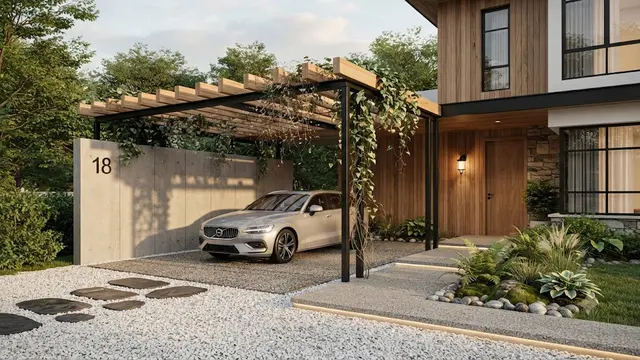 Model Carport Bergaya Japandi Modern